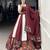 maroon Rayon Printed Chaniya Choli with Paper Mirror Work Gota Patti Lace
