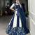 blue Rayon Printed Chaniya Choli with Paper Mirror Work Gota Patti Lace