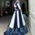 blue Rayon Printed Chaniya Choli with Paper Mirror Work Gota Patti Lace