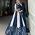 blue Rayon Printed Chaniya Choli with Paper Mirror Work Gota Patti Lace