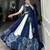 blue Rayon Printed Chaniya Choli with Paper Mirror Work Gota Patti Lace
