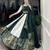 green Rayon Printed Chaniya Choli with Paper Mirror Work Gota Patti Lace