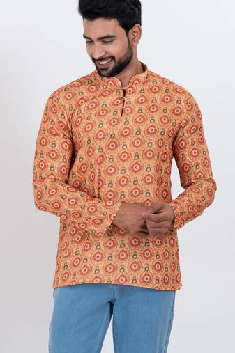 digital print cotton multicolor short kurta