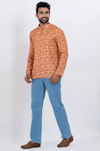 digital print cotton multicolor short kurta