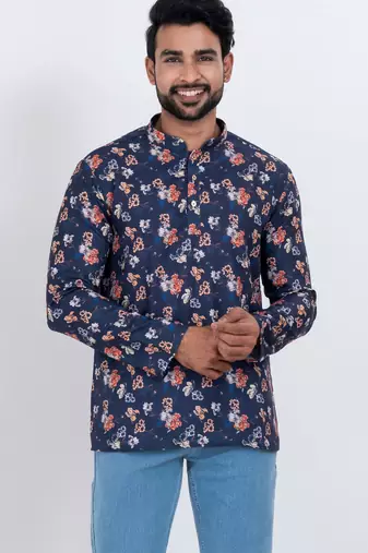 digital print cotton multicolor short kurta