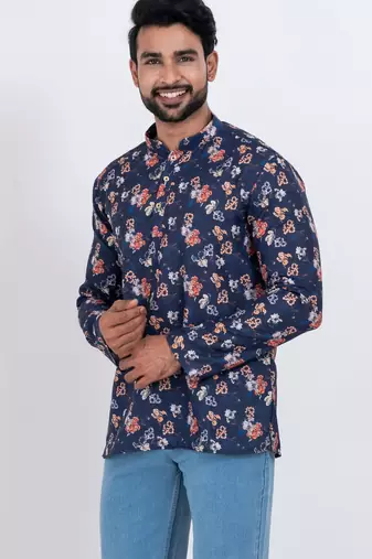 digital print cotton multicolor short kurta
