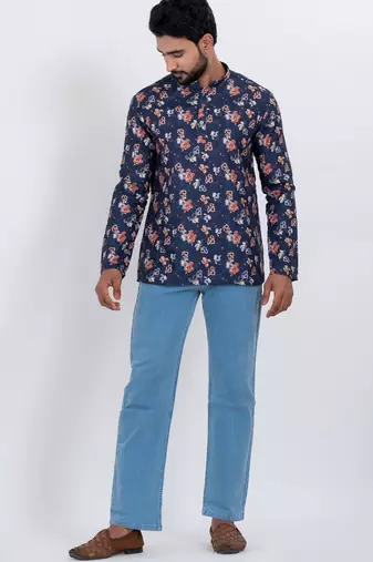 digital print cotton multicolor short kurta