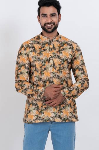 digital print cotton multicolor short kurta