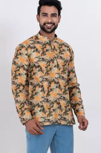 digital print cotton multicolor short kurta