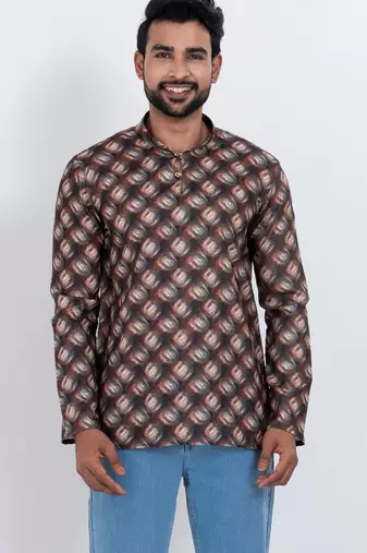 digital print cotton multicolor short kurta