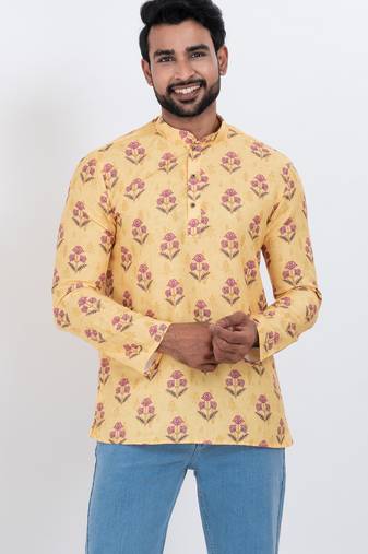 digital print cotton multicolor short kurta