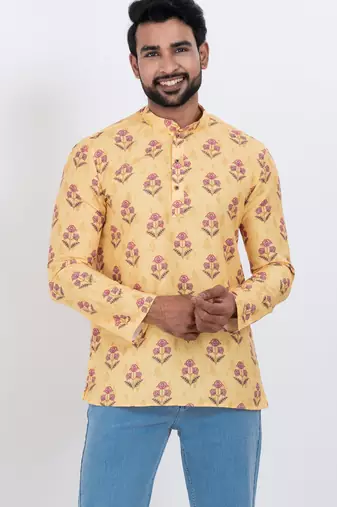 digital print cotton multicolor short kurta