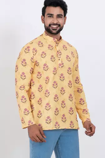 digital print cotton multicolor short kurta
