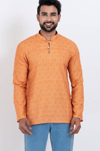 digital print cotton multicolor short kurta