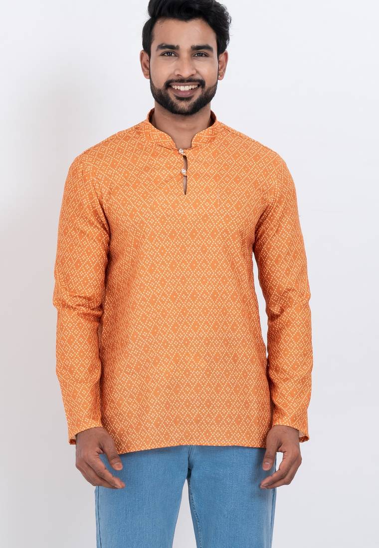 digital print cotton multicolor short kurta