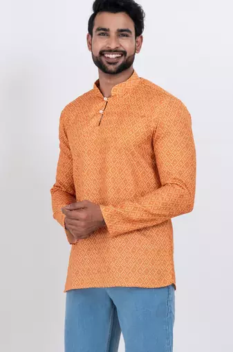 digital print cotton multicolor short kurta
