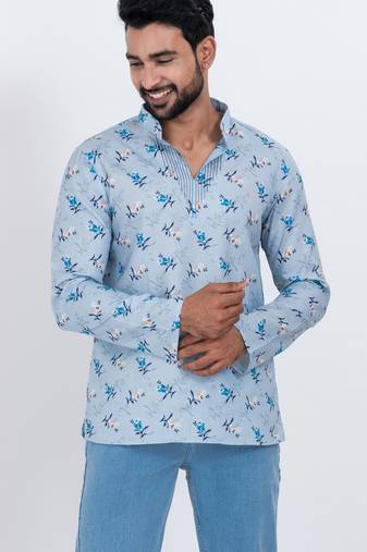 digital print cotton multicolor short kurta