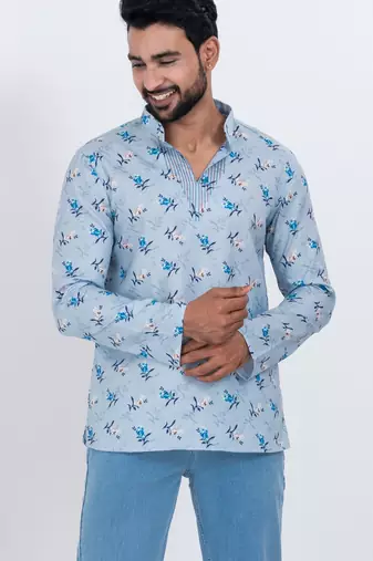 digital print cotton multicolor short kurta