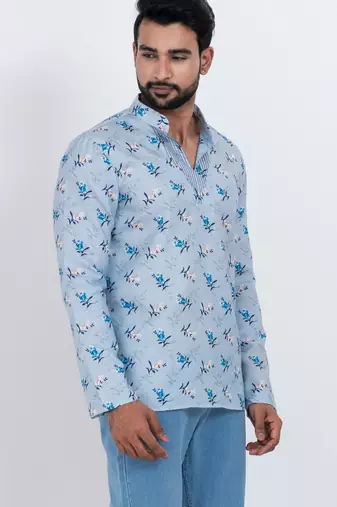 digital print cotton multicolor short kurta
