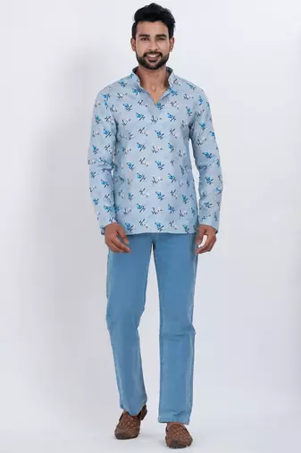 digital print cotton multicolor short kurta