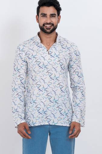 digital print cotton multicolor short kurta