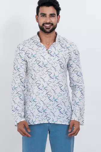 digital print cotton multicolor short kurta
