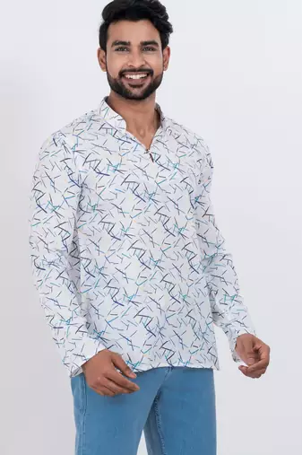 digital print cotton multicolor short kurta