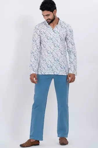 digital print cotton multicolor short kurta