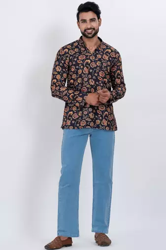 digital print cotton multicolor short kurta