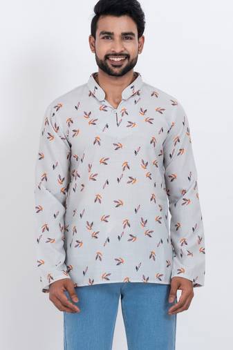 digital print cotton multicolor short kurta