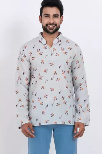 digital print cotton multicolor short kurta