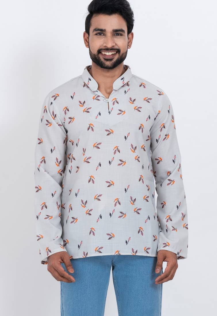 digital print cotton multicolor short kurta