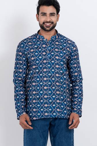 digital print cotton multicolor short kurta