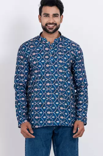 digital print cotton multicolor short kurta