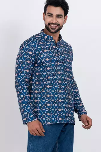 digital print cotton multicolor short kurta
