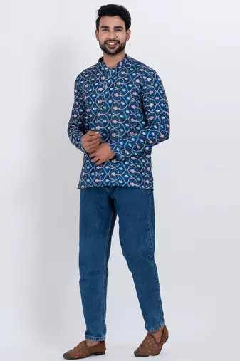 digital print cotton multicolor short kurta