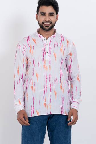 digital print cotton multicolor short kurta