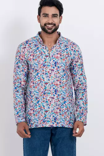 digital print cotton multicolor short kurta