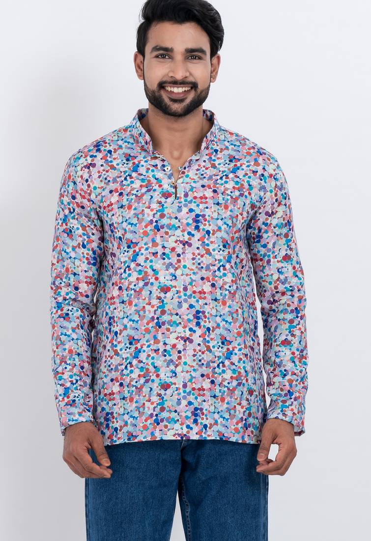 digital print cotton multicolor short kurta