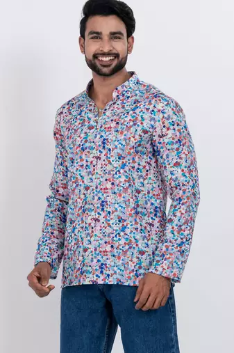 digital print cotton multicolor short kurta