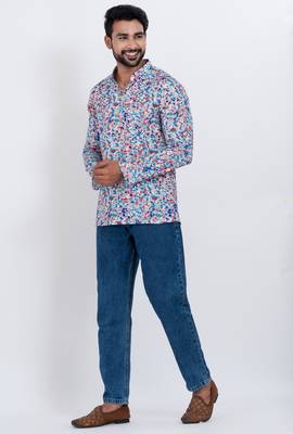 digital print cotton multicolor short kurta 4