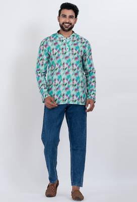 digital print cotton multicolor short kurta 4
