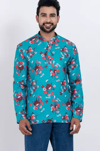digital print cotton multicolor short kurta