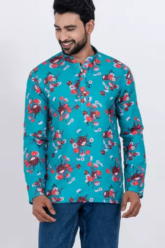 digital print cotton multicolor short kurta