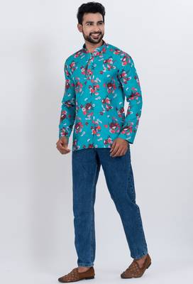digital print cotton multicolor short kurta 4