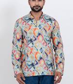 digital print cotton multicolor short kurta