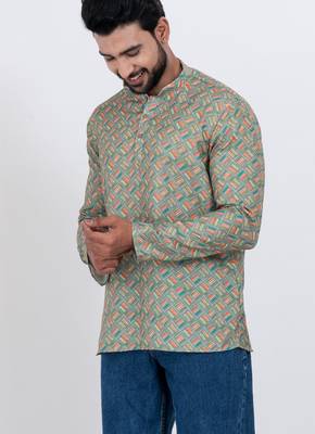 digital print cotton multicolor short kurta 2