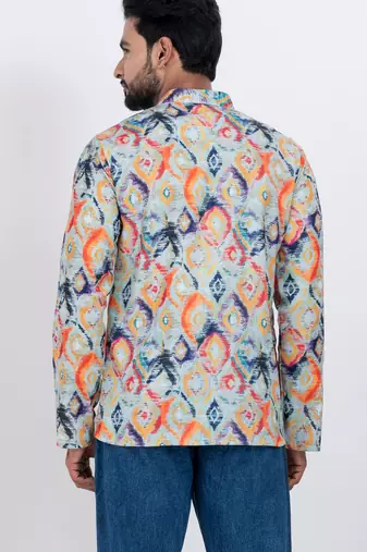 digital print cotton multicolor short kurta