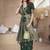 Green designer paithani silk saree with rich weaving, temple border & heavy pallu