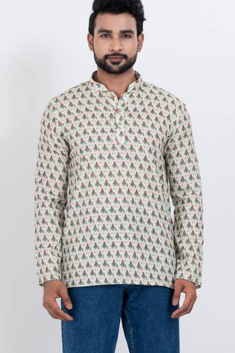 digital print cotton multicolor short kurta